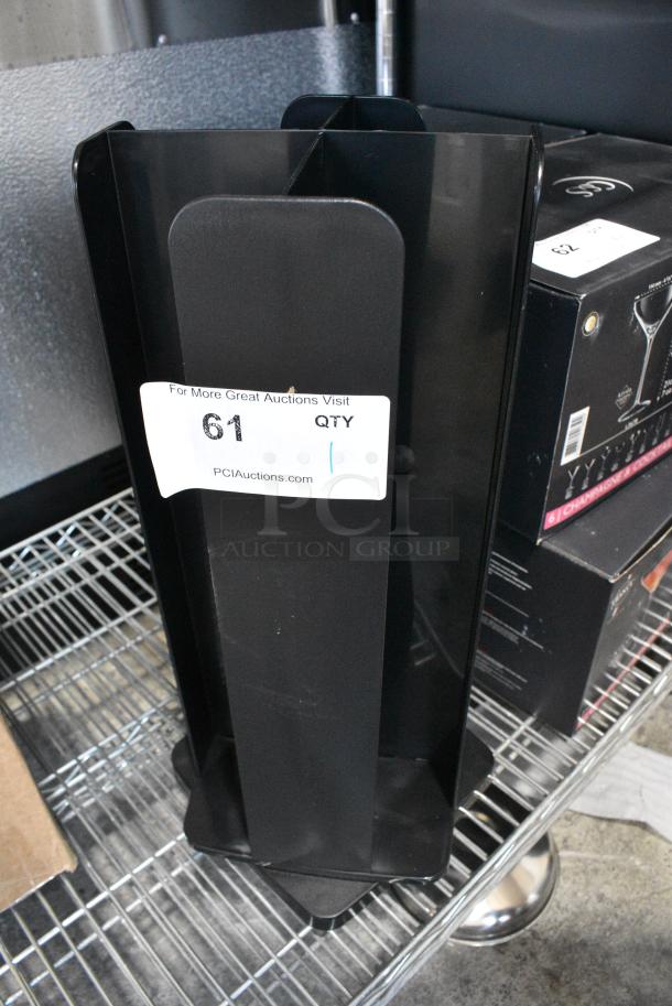 Choice 407CTOR4BLK Black 4-Section Revolving Cup and Lid Organizer - Image 2 of 4