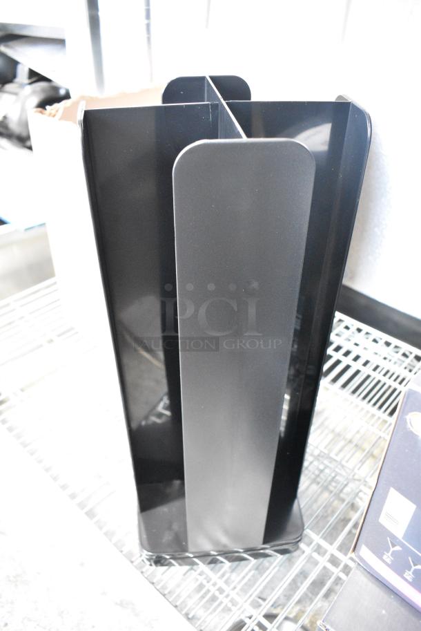 Choice 407CTOR4BLK Black 4-Section Revolving Cup and Lid Organizer - Image 3 of 4