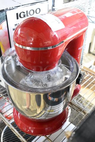 Ailessom SM-1533P 6.5-QT 660W 10-Speed Tilt-Head Food Mixer w/ Mixing Bowl, Whisk, Dough Hook and Paddle Attachments. 120 Volts, 1 Phase. - Item #1181780