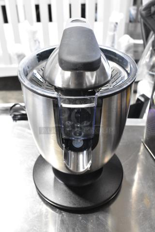 2 IN ORIGINAL BOX! Eurolux ELCJ-1700 Citrus Juicer. 120 Volts, 1 Phase. 2 Times Your Bid!