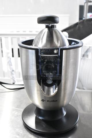 2 IN ORIGINAL BOX! Eurolux ELCJ-1700S Citrus Juicer. 120 Volts, 1 Phase. 2 Times Your Bid!