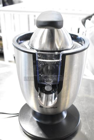 2 IN ORIGINAL BOX! Eurolux ELCJ-1700S Citrus Juicer. 120 Volts, 1 Phase. 2 Times Your Bid!
