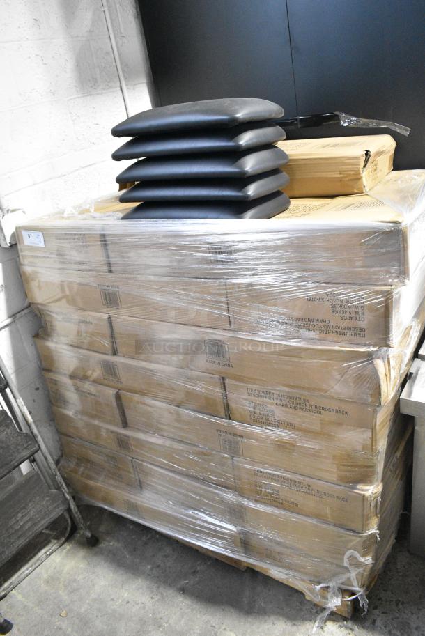 30 BRAND NEW! Boxes of 4 Lancaster Table & Seating 164CUSHMTLBK 2 1/2" Black Vinyl Padded Seat for Metal Frame Seating. 30 Times Your Bid! - Image 2 of 3
