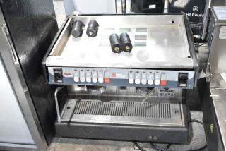Nuova Simonelli Premier V Stainless Steel Commercial Countertop 2 Group Espresso Machine w/ Steam Wands. 240 Volts.