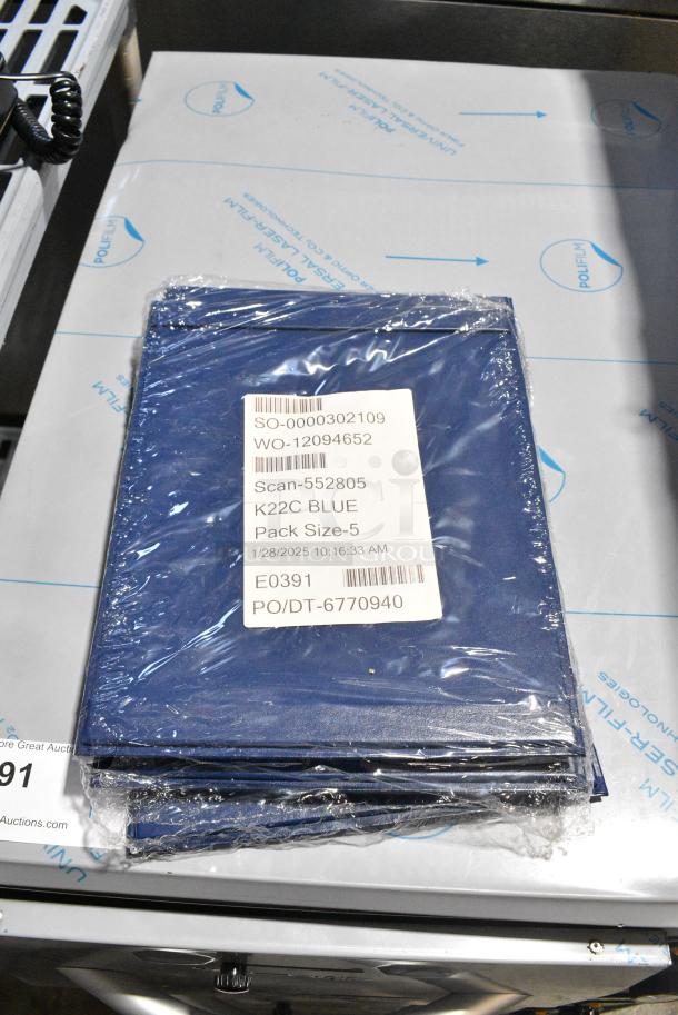 5 BRAND NEW SCRATCH AND DENT! Menu Solutions K22C BLUE K22-Kent 8 1/2" x 11" Single Panel / Double-Sided Blue Menu Board. 5 Times Your Bid! - Image 2 of 3