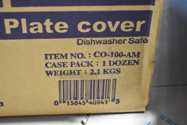 2 BRAND NEW SCRATCH AND DENT! GET CO-100-A Round Amber Polypropylene Plate Cover for 7 15/16" to 8 13/16" Plates. 2 Times Your Bid! - Image 7 of 7