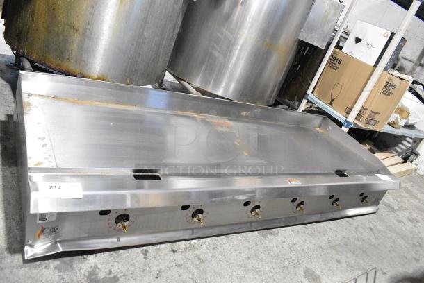 BRAND NEW SCRATCH AND DENT! 2024 Cooking Performance Group 351GTCPG72NL Stainless Steel 72" Natural Gas Countertop Griddle with Thermostatic Controls - 180,000 BTU. - Image 1 of 9