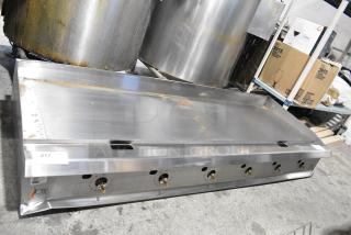 BRAND NEW SCRATCH AND DENT! 2024 Cooking Performance Group 351GTCPG72NL Stainless Steel 72" Natural Gas Countertop Griddle with Thermostatic Controls - 180,000 BTU.