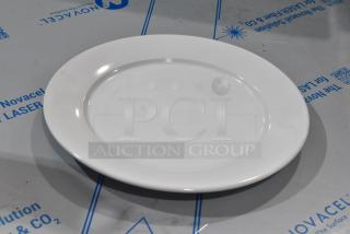 2 BRAND NEW SCRATCH AND DENT! Acopa 303BWREP12 12" Bright White Wide Rim Rolled Edge Stoneware Plate. 2 Times Your Bid!