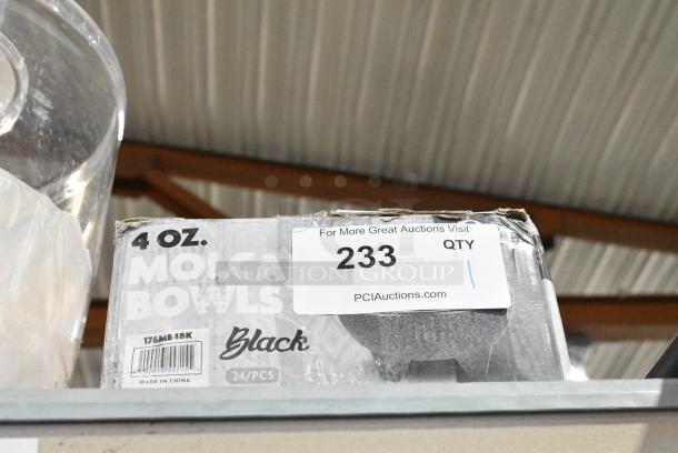 BRAND NEW SCRATCH AND DENT! Box of 24 176MB4BK Choice Thermal Plastic 4 oz. Black Molcajete Bowl - Image 2 of 5