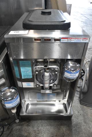 Taylor 340D-27 Stainless Steel Commercial Countertop Air Cooled Single Flavor Frozen Beverage Machine w/ Drink Mixer. 208-230 Volts, 1 Phase.