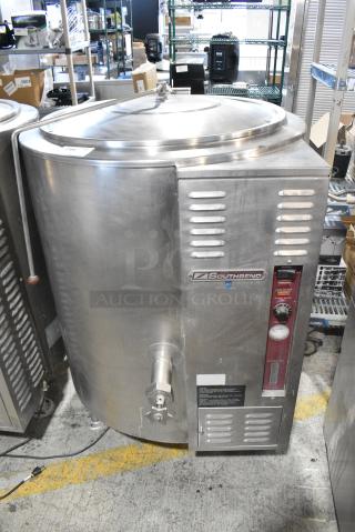 Southbend KSLG-60E Stainless Steel Commercial Floor Style Natural Gas Powered 60 Gallon Steam Kettle. 130,000 BTU.