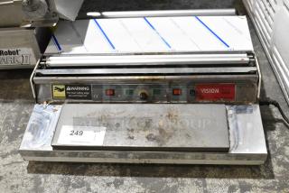 Vision Tech Shop CW-500E Metal Commercial Countertop Hand Wrapper. 120 Volts, 1 Phase. Tested and Working!