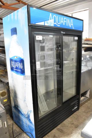 True GDM-45-HC-LD Metal Commercial 2 Door Reach In Cooler Merchandiser w/ Poly Coated Racks. 115 Volts, 1 Phase. Tested and Powers On But Does Not Get Cold