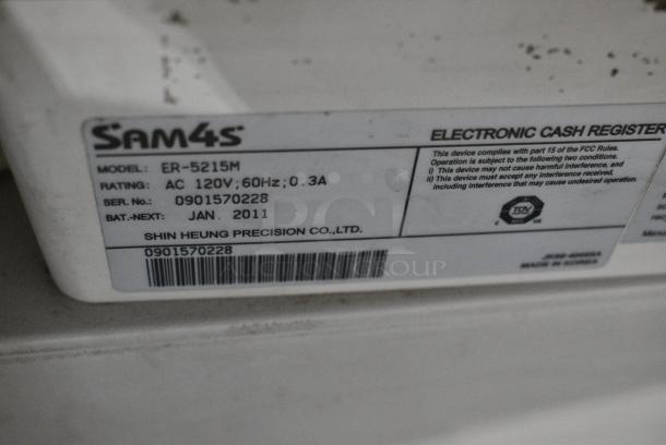 Sam4S ER-5215M Countertop Electronic Cash Register. 120 Volts, 1 Phase. - Image 4 of 5