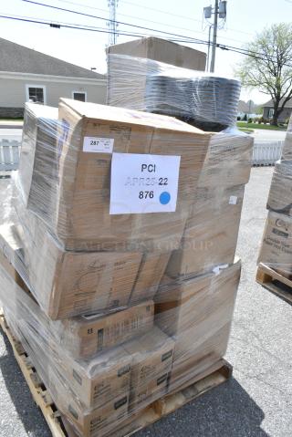 30 BRAND NEW SCRATCH AND DENT! Boxes Including 4 Choice Adjustable Bib Aprons, 2 164CUSHINBL2 Lancaster Table & Seating Blue Chiavari Chair Cushion with Ties - 2