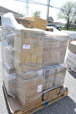 21 BRAND NEW SCRATCH AND DENT! Boxes Including 127DM16BULK Choice 16 oz. Ultra Clear Recycled PET Plastic Round Deli Container - 500/Case, 2 500CC16 Choice Clear PET Customizable Plastic Cold Cup - 16 oz. - 1,000/Case, 50012DWALLW Choice 12 oz. White Smooth Double Wall Paper Hot Cup - 500/Case, Dart 95HT1R 9 1/2" x 9" x 3" White Foam Square Take Out Container with Hinged Lid - 200/Case. 21 Times Your Bid!