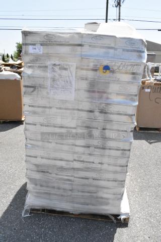 62 BRAND NEW SCRATCH AND DENT! Boxes of Visions 347SLWG4 4 oz. Heavy Weight Clear Plastic Stemless Wine Sampler Glass - 64/Case. 62 Times Your Bid!