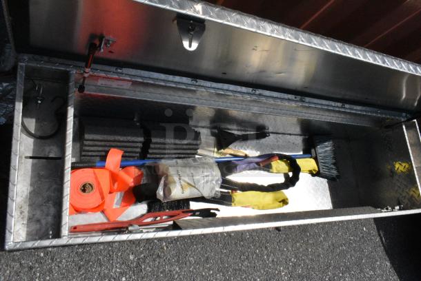 TrailFX Metal Diamond Plate Pick Up Truck Bed Tool Box w/ Contents. - Image 4 of 6