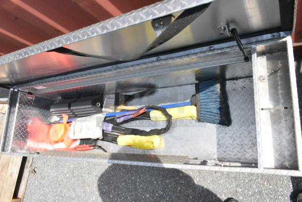 TrailFX Metal Diamond Plate Pick Up Truck Bed Tool Box w/ Contents. - Image 5 of 6