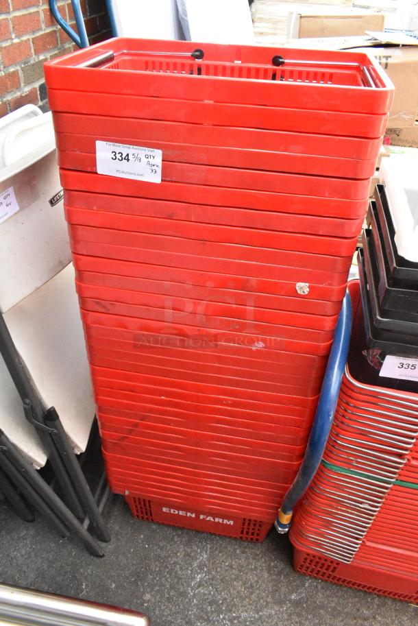 33 Red Poly Shopping Baskets. 33 Times Your Bid! - Image 2 of 4