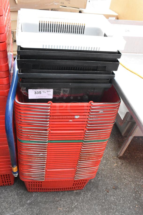 40 Items Including Red Poly Shopping Baskets and Poly Bins. 40 Times Your Bid! - Image 1 of 3