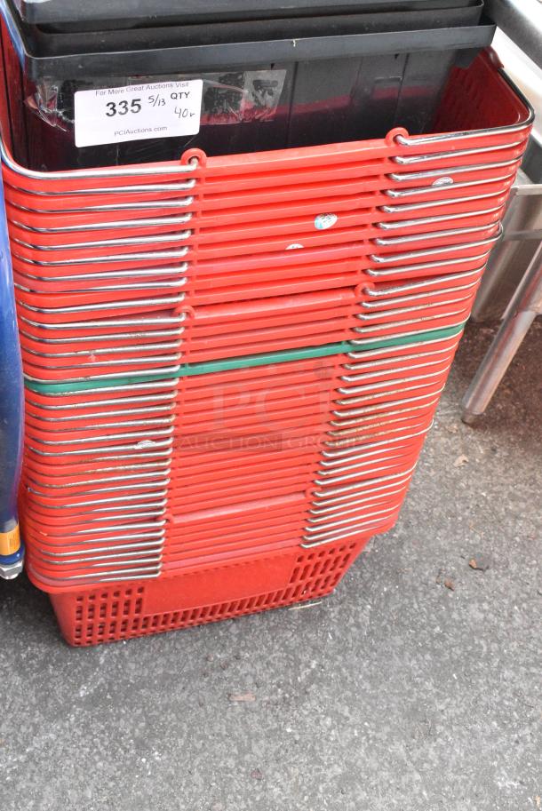 40 Items Including Red Poly Shopping Baskets and Poly Bins. 40 Times Your Bid! - Image 3 of 3