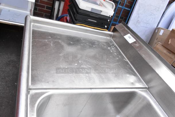 Stainless Steel 3 Bay Sink w/ Left Side Drain Board, Faucet, Handles and Spray Nozzle Attachments. - Image 6 of 11