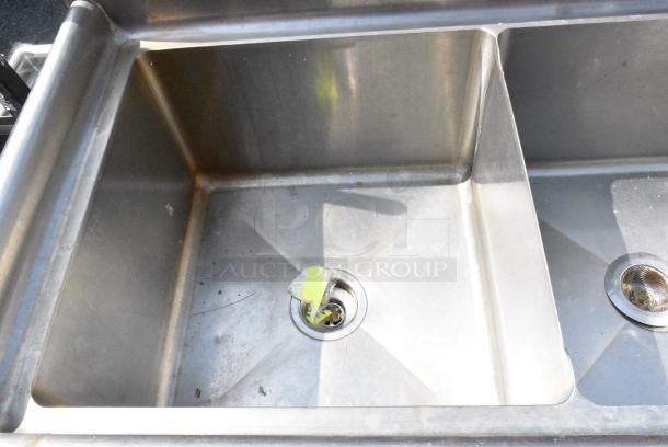Stainless Steel 3 Bay Sink w/ Faucet and Handles. - Image 2 of 6