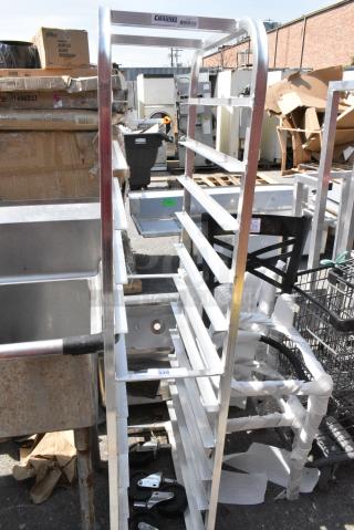 Channel 516AP Metal Commercial Pan Transport Rack on Commercial Casters.