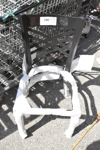 2 BRAND NEW SCRATCH AND DENT! Lancaster Table & Seating Black Metal Dining Height Cross Back Chair Frame. 2 Times Your Bid!