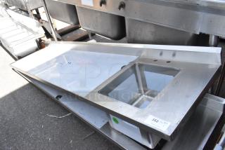 BRAND NEW SCRATCH AND DENT! Regency 600ST2496R Stainless Steel Table w/ Sink Bay. No Legs.