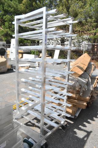 BRAND NEW SCRATCH AND DENT! Metal #10 Can Rack on Commercial Casters.