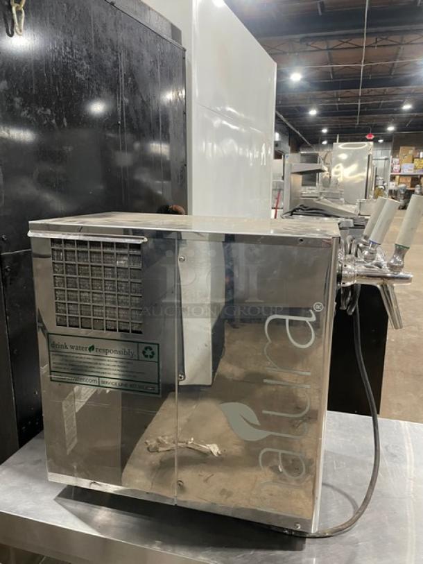 Natura Commercial Stainless Steel Electric Powered Countertop Refrigerated Water Dispenser! With 3 Tap Style Dispensing Faucets! Model: NWSB3 REF SN: 1433001014! 115V! On Legs! - Image 2 of 7