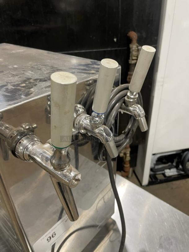 Natura Commercial Stainless Steel Electric Powered Countertop Refrigerated Water Dispenser! With 3 Tap Style Dispensing Faucets! Model: NWSB3 REF SN: 1433001014! 115V! On Legs! - Image 5 of 7