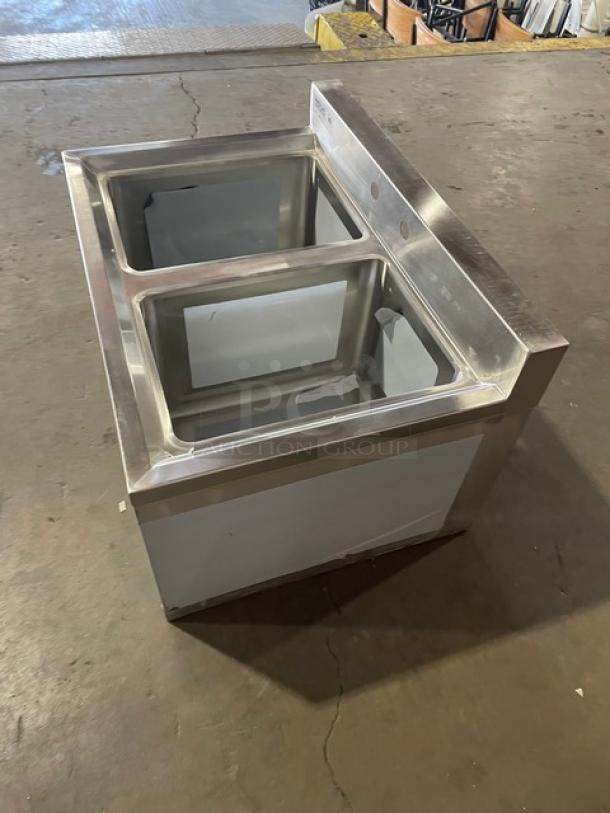 NEW! SCRATCH-N-DENT! Prepline Commercial Stainless Steel 2 Compartment Underbar Sink! With 3" Back Splash! Model: BAR-2C! - Image 2 of 5