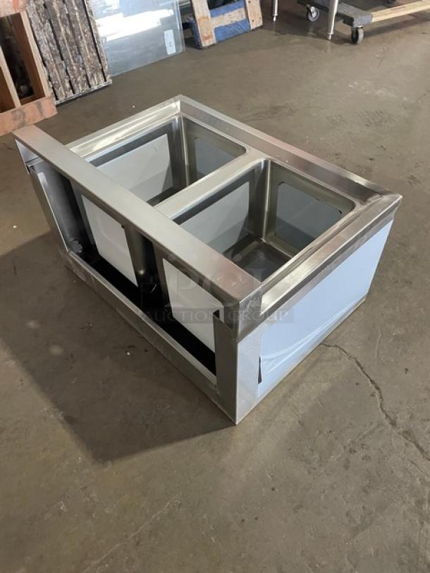 NEW! SCRATCH-N-DENT! Prepline Commercial Stainless Steel 2 Compartment Underbar Sink! With 3" Back Splash! Model: BAR-2C! - Image 3 of 5