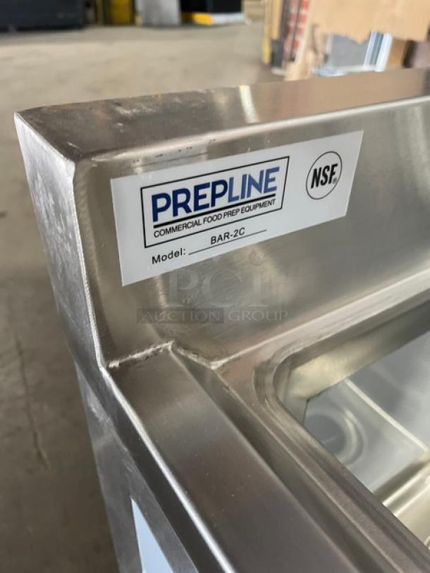 NEW! SCRATCH-N-DENT! Prepline Commercial Stainless Steel 2 Compartment Underbar Sink! With 3" Back Splash! Model: BAR-2C! - Image 5 of 5