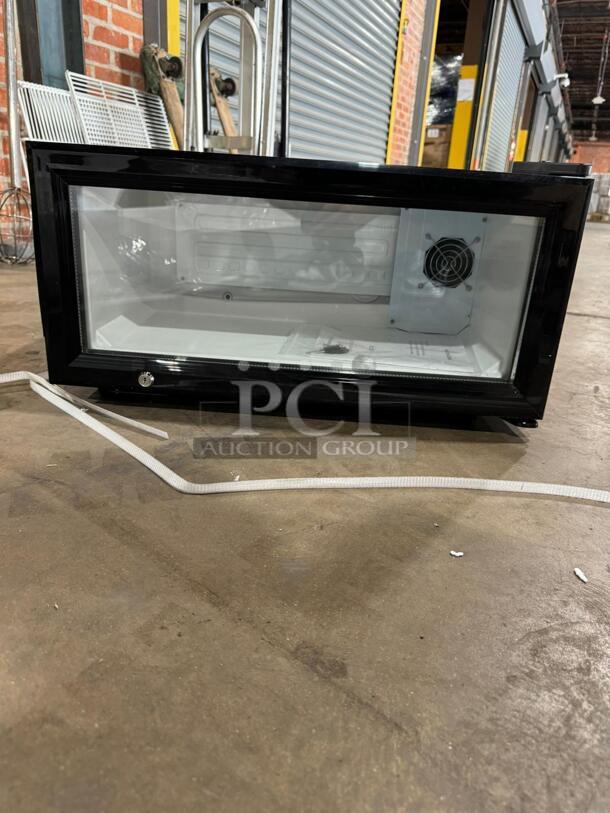 BRAND NEW! Commercial Black Powder Coated Single Glass Door Electric Powered Countertop Beverage Merchandiser Display Cooler! With Lock & Keys! Model: GCT-6! - Image 2 of 4