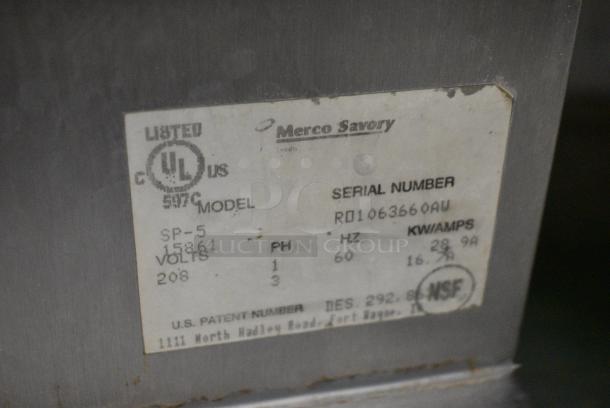 Merco Savory Panorama 5 Stainless Steel Commercial Electric Powered Rotisserie Oven. 208 Volts, 1/3 Phase. - Image 7 of 7