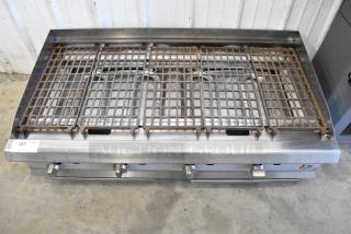 Cooking Performance Group CPG Stainless Steel Commercial Countertop Natural Gas Powered Charbroiler Grill. Missing Grates.