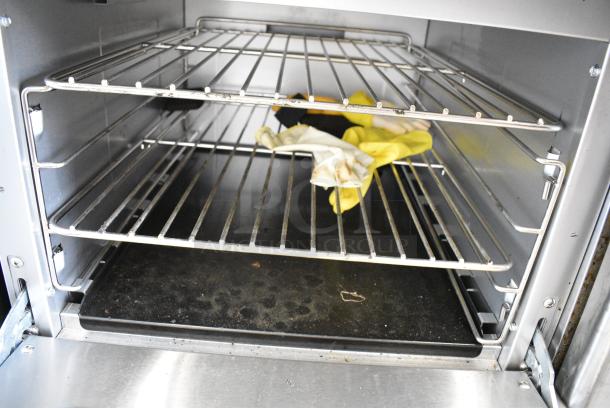 Hurakan Stainless Steel Commercial Floor Style Natural Gas Powered 4 Burner Range w/ Oven, Over Shelf and Back Splash. - Image 9 of 12