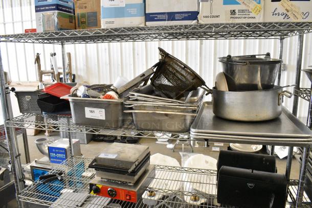 ALL ONE MONEY! Tier Lot of Various Items Including Stainless Steel Drop In Bins, Stock Pot and Metal Baking Pans. - Image 1 of 5