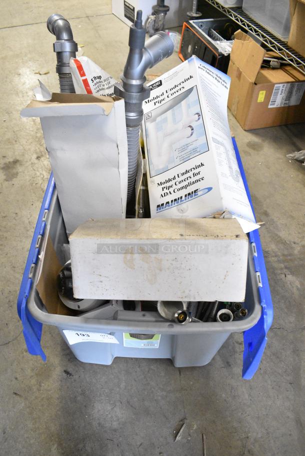 ALL ONE MONEY! Lot of Various BRAND NEW SCRATCH AND DENT! Items Including Security Camera, Water Hoses, Molded Undersink Pipe Covers and Pipes in Clear Poly Bin - Image 2 of 21