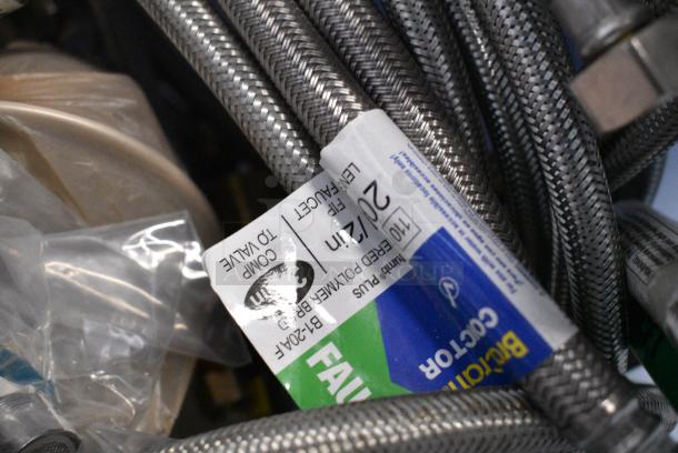 ALL ONE MONEY! Lot of Various BRAND NEW SCRATCH AND DENT! Items Including Security Camera, Water Hoses, Molded Undersink Pipe Covers and Pipes in Clear Poly Bin - Image 10 of 21