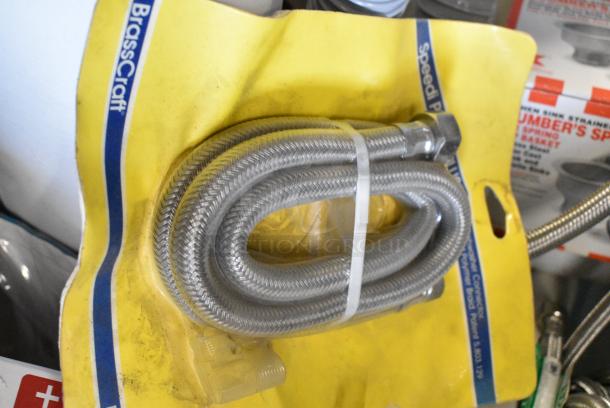 ALL ONE MONEY! Lot of Various BRAND NEW SCRATCH AND DENT! Items Including Security Camera, Water Hoses, Molded Undersink Pipe Covers and Pipes in Clear Poly Bin - Image 12 of 21