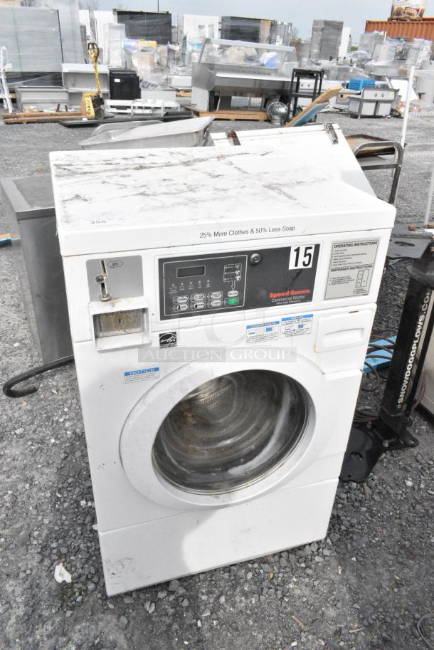 Alliance Speed Queen SFNLCFSP111TW01 Metal Commercial Coin Operated Front Load Washer. - Image 1 of 6