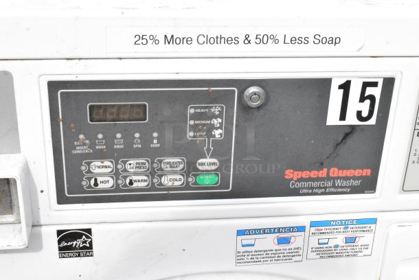 Alliance Speed Queen SFNLCFSP111TW01 Metal Commercial Coin Operated Front Load Washer. - Image 3 of 6