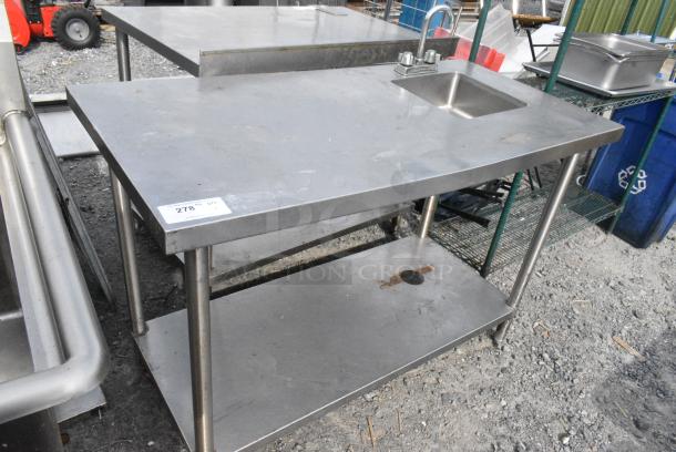 Stainless Steel Table w/ Sink Basin, Faucet, Handles and Under Shelf. - Image 1 of 5