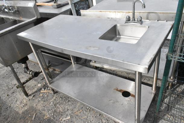 Stainless Steel Table w/ Sink Basin, Faucet, Handles and Under Shelf. - Image 2 of 5
